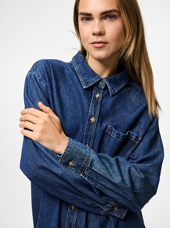 Jeansskjorta med krage - Bild 4