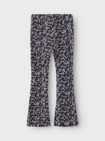 Blommönstrade leggings med bootcut - Bild 4
