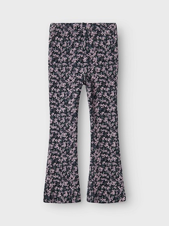 Blommönstrade leggings med bootcut - Bild 5