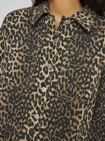 Leopardmönstrad tunn jacka - Bild 3