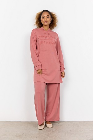 Sweatshirt med huva och dekorativt tryck - Bild 2