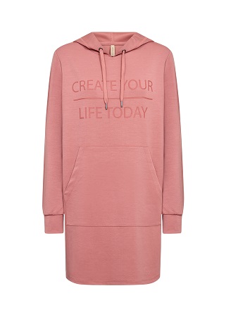 Sweatshirt med huva och dekorativt tryck - Bild 4