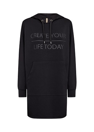 Sweatshirt med huva och dekorativt tryck - Bild 7
