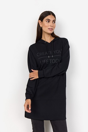 Sweatshirt med huva och dekorativt tryck - Bild 6