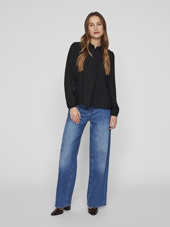 Blus med volang och puffdetalj - Bild 3