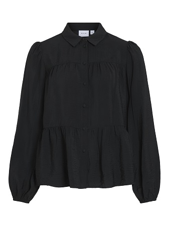 Blus med volang och puffdetalj - Bild 4