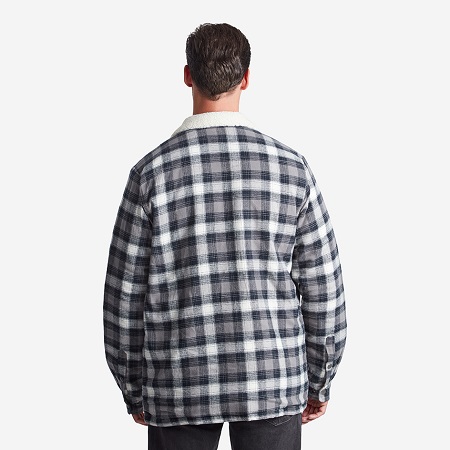 Fodrad Flanellskjorta med pilékrage - Bild 4