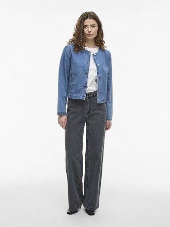 Jeansjacka med rund hals - Bild 2