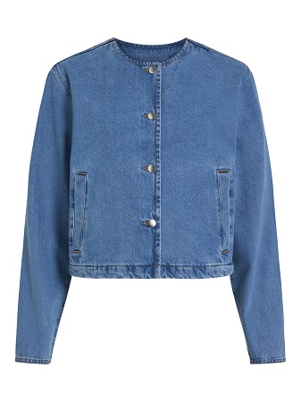 Jeansjacka med rund hals - Bild 5