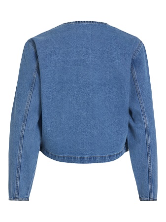Jeansjacka med rund hals - Bild 6