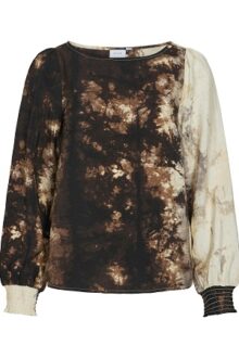 Melerad blus med ballongärm