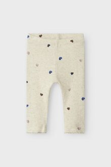 Ribbade leggings med små hjärtan