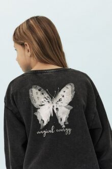 Sweatshirt med fjärilstryck